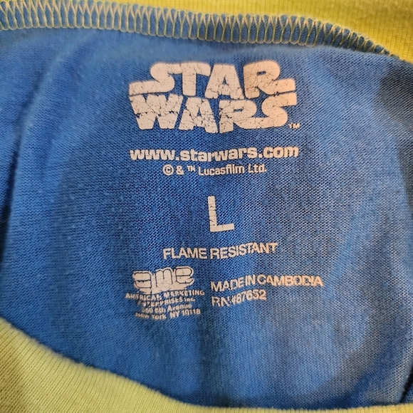 Star Wars Mandalorian blue and gray short sleeve pajama set Size L - Picture 12 of 12